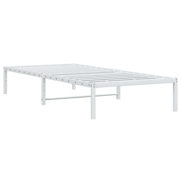 vidaXL Cadre de lit m&eacute;tal sans matelas blanc 90x200 cm
