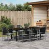 vidaXL Ensemble de salle &agrave; manger pour jardin 9 pcs Noir Rotin PE