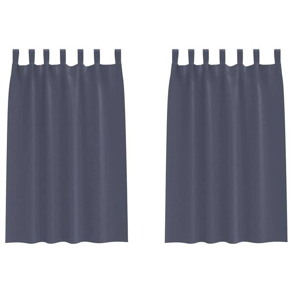 vidaXL Rideaux occultants avec anneaux 2 pcs Anthracite 175 x 140 cm