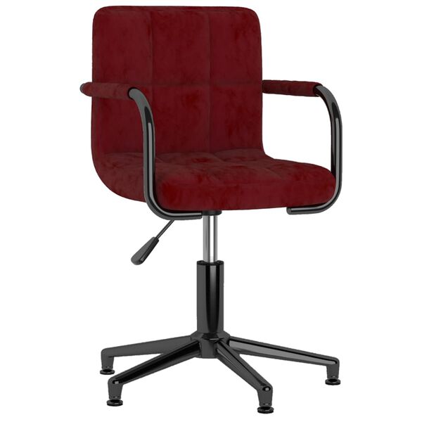 vidaXL Chaises &agrave; manger pivotantes lot de 2 rouge bordeaux velours