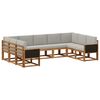 vidaXL Ensemble de canap&eacute;s d'ext&eacute;rieur 9 pcs Naturel et gris clair