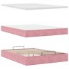 vidaXL Cadre de lit ottoman avec matelas rose 140x190 cm velours