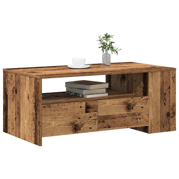 vidaXL Table basse Bois Ancien 102 x 55 x 43,5 cm Bois d'ing&eacute;nierie