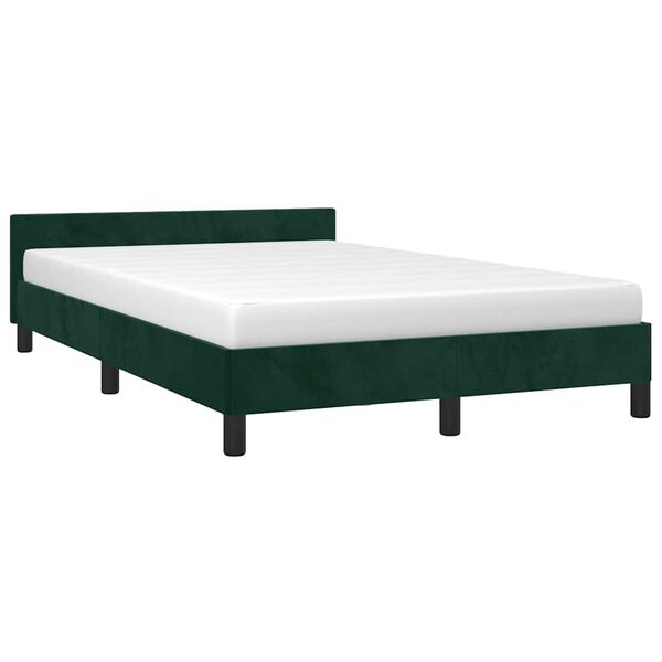 vidaXL Cadre de lit sans matelas vert fonc&eacute; 120x190 cm velours