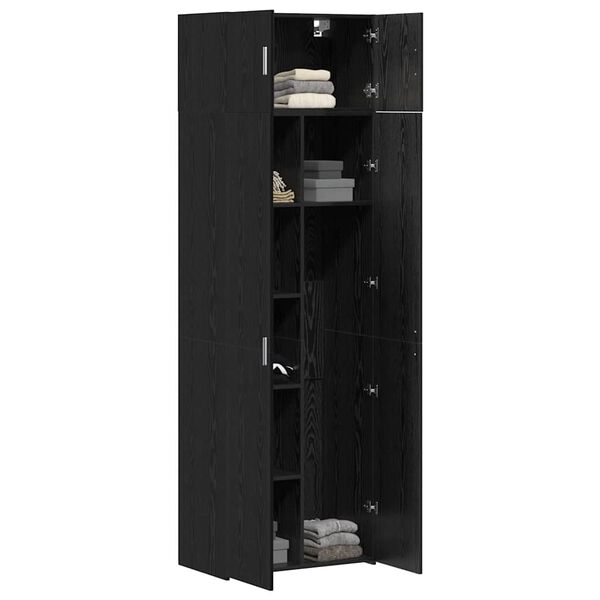 vidaXL Armoire de rangement 3 pcs Ch&ecirc;ne noir