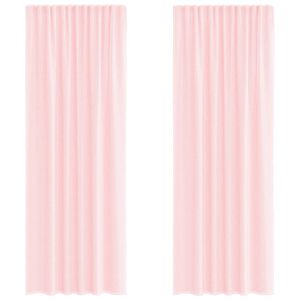 vidaXL Rideaux en voile avec passe-tringles 2 pcs rose clair