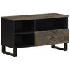 vidaXL Meuble TV noir 80x33x46 cm bois massif de manguier