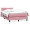 vidaXL Sommier &agrave; lattes de lit avec matelas rose 120x220 cm velours
