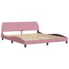 vidaXL Lit avec matelas Hanko rose 180x200 cm velours
