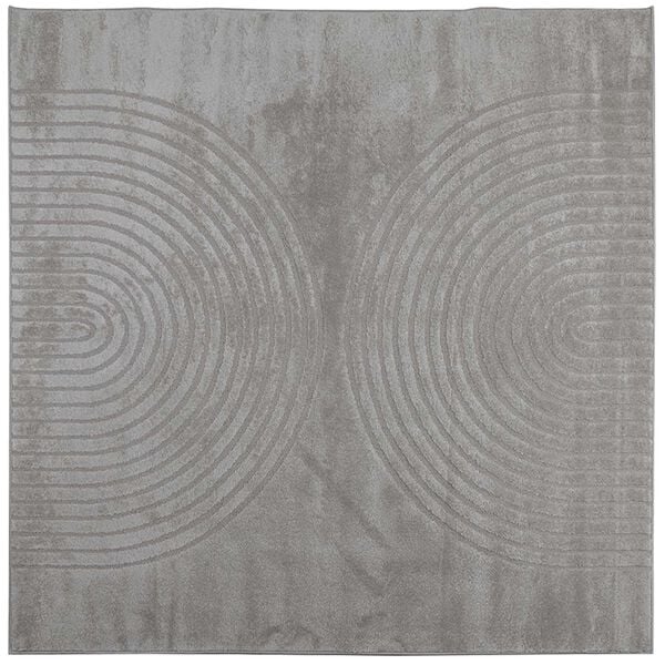 vidaXL Tapis de surface Carr&eacute; HUARTE Gris 240 x 240 cm Polyester