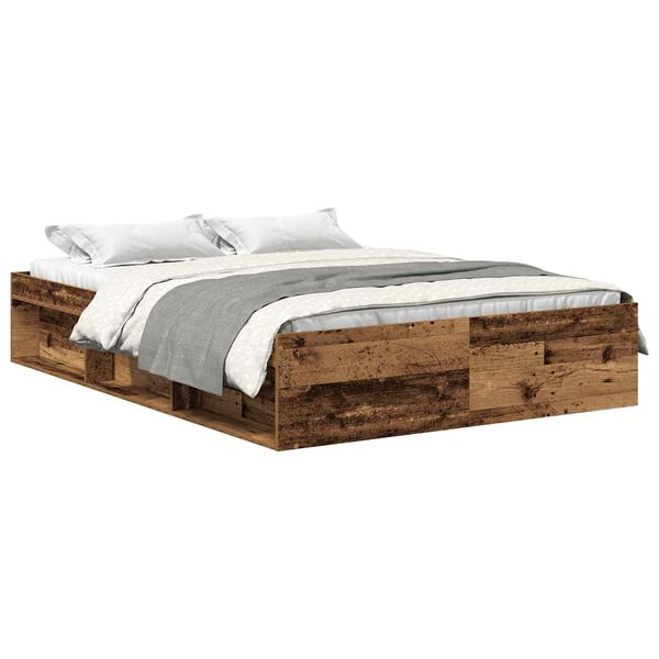 vidaXL Cadre de lit sans matelas vieux bois 120x200 cm bois ing&eacute;nierie