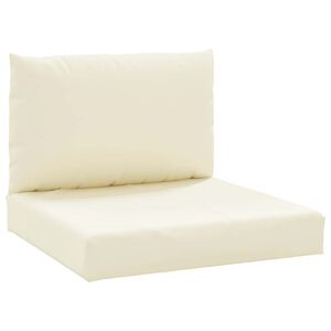 vidaXL Coussins de palette lot de 2 blanc cr&egrave;me tissu oxford