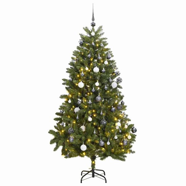 vidaXL Sapin de No&euml;l artificiel articul&eacute; 300 LED et boules 300 cm