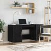 vidaXL Bureau avec porte Ch&ecirc;ne noir 140 x 50 x 75 cm Bois d'ing&eacute;nierie