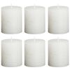 Bolsius Bougies pilier rustiques 6 pcs 80x60 mm Blanc