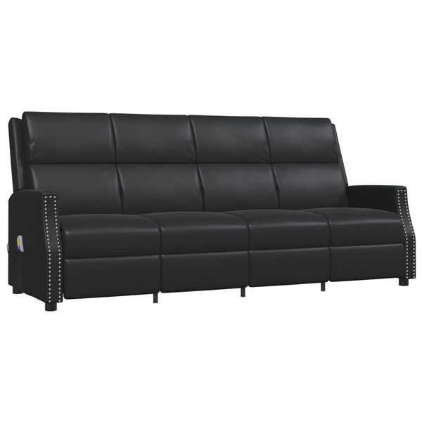 vidaXL Fauteuil de massage inclinable 4 places noir similicuir
