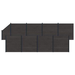 vidaXL Panneau de cl&ocirc;ture 9 pcs WPC et Aluminium Noir
