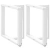 vidaXL Pieds de table &agrave; manger en T, 2 pi&egrave;ces, blanc, 80 x 35 x (72-73) cm, acier