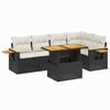 vidaXL Salon de jardin 6 pcs avec coussins noir r&eacute;sine tress&eacute;e