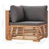 vidaXL Salon de jardin 4 pcs avec coussins Bois de teck solide