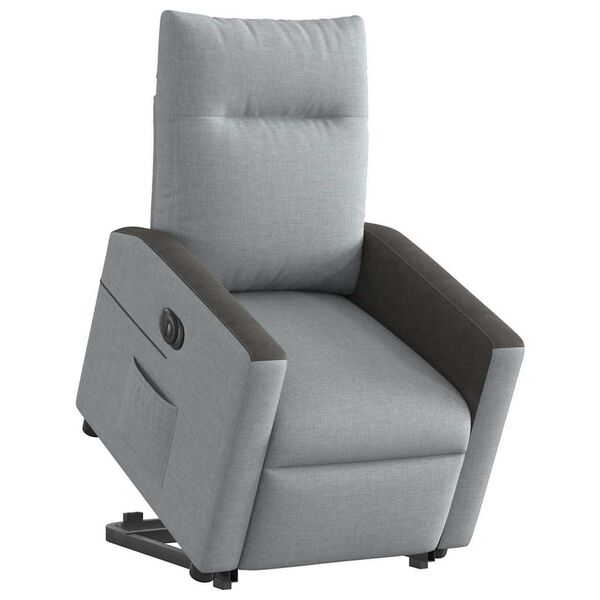 vidaXL Fauteuil inclinable électrique gris clair tissu