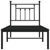 vidaXL Cadre de lit métal sans matelas avec tête de lit noir 75x190 cm