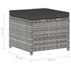 vidaXL Salon de jardin 5 pcs avec coussins r&eacute;sine tress&eacute;e gris