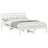 vidaXL Cadre de lit Blanc 135 x 190 cm Pin massif