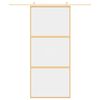 vidaXL Porte coulissante doré 90x205 cm verre ESG clair et aluminium