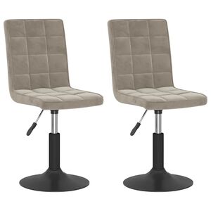 vidaXL Chaises pivotantes &agrave; manger lot de 2 gris clair velours