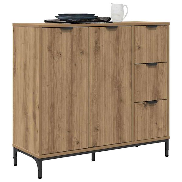 vidaXL Buffet Ch&ecirc;ne artisanal 89,5 x 33 x 82 cm Bois d'ing&eacute;nierie