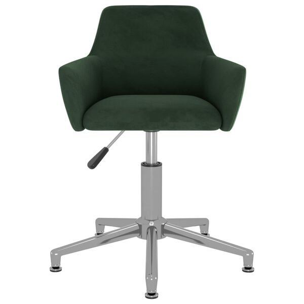 vidaXL Chaises pivotantes &agrave; manger lot de 2 Vert fonc&eacute; Velours