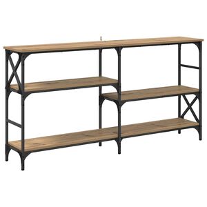 vidaXL Table console avec &eacute;tag&egrave;re Ch&ecirc;ne artisanal 150 x 29 x 76,5 cm