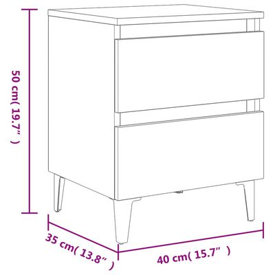 vidaXL Tables de chevet 2 pcs Gris béton 40x35x50 cm Aggloméré