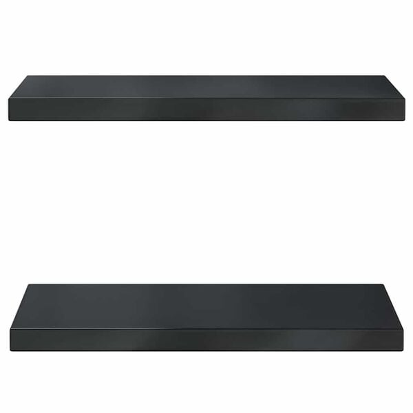 vidaXL &Eacute;tag&egrave;res murales 2 pcs 50x23,5 cm noir acier inoxydable
