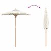 vidaXL Parasol de jardin Blanc cr&egrave;me &Oslash; 270 x 260 cm Bambou