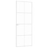 vidaXL Porte d'int&eacute;rieur Blanc 76x201,5 cm Tremp&eacute; verre aluminium fin