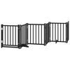 vidaXL Barri&egrave;re pour chien porte pliable 9 panneaux noir bois peuplier
