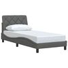 vidaXL Cadre de lit sans matelas gris fonc&eacute; 80x200 cm tissu
