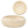 vidaXL Lavabo 40 x 12 cm Marbre Cr&egrave;me
