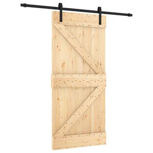 vidaXL Porte coulissante 95 x 210 cm Bois de pin massif (non trait&eacute;)