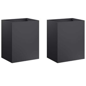 vidaXL Cache-pot de jardin 2 pc Noir 40 x 30 x 50 cm