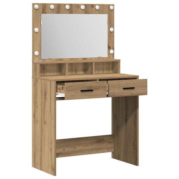vidaXL Table de Toilette avec tiroir Ch&ecirc;ne artisanal 79 x 41 x 135 cm