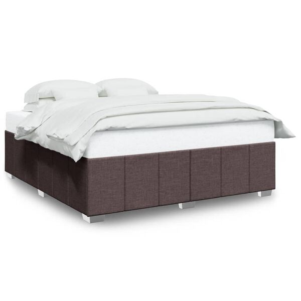 vidaXL Cadre de lit sans matelas marron fonc&eacute; 180x200 cm tissu