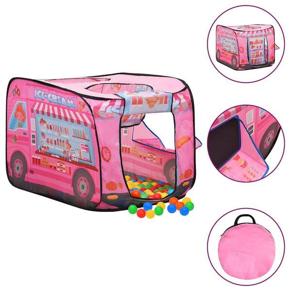 vidaXL Tente de jeu pour enfants avec 250 balles Rose 70x112x70 cm