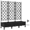 vidaXL Porte-plante de jardin avec irrigation et roues 3 pc Noir PP