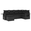 vidaXL Salon de jardin 6 pcs avec coussins noir r&eacute;sine tress&eacute;e
