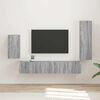 vidaXL Ensemble meuble TV 4 pcs Gris Sonoma Bois d'ing&eacute;nierie