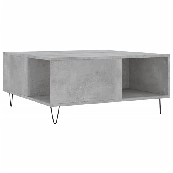 vidaXL Table basse gris b&eacute;ton 80x80x36,5 cm bois d'ing&eacute;nierie