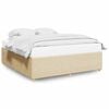 vidaXL Cadre de lit sans matelas cr&egrave;me 200x200 cm tissu
